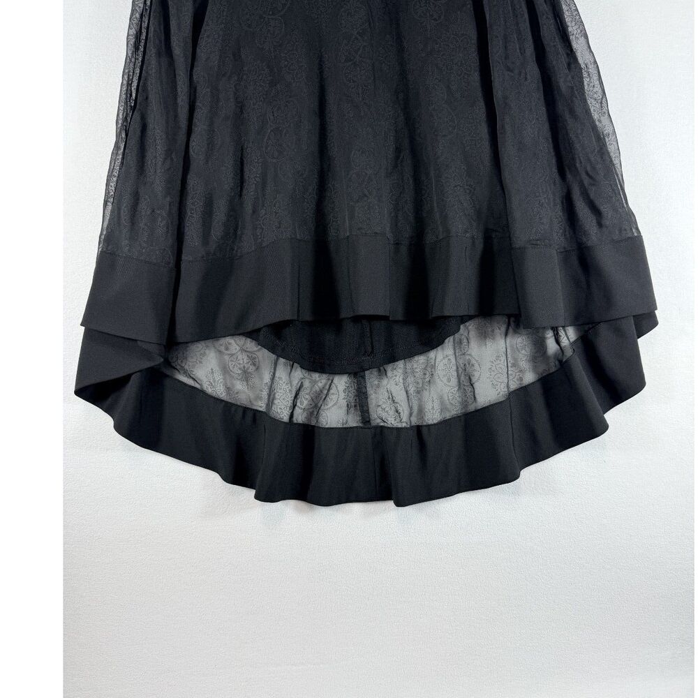 Torrid Women’s Size 14 Black Floral High Low Midi Skirt Sheer Layered Gothic - Picture 12 of 12